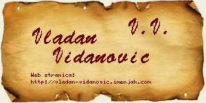 Vladan Vidanović vizit kartica